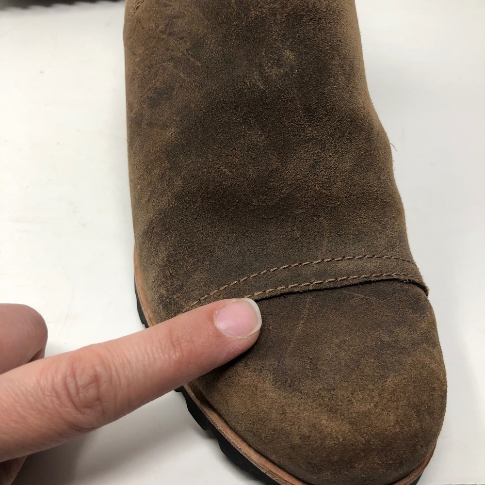 UGG Kasen Waterproof Wedge Bootie Women 7.5 Stout Brown Suede 1095136 - Picture 16 of 16